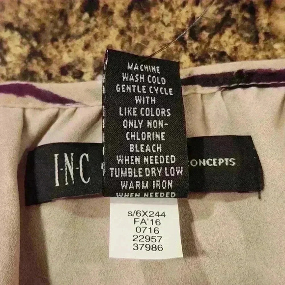 Inc International Concepts Floral Print Cold Shoulder Peasant Blouse, Sz 12; $70 - Picture 9 of 10